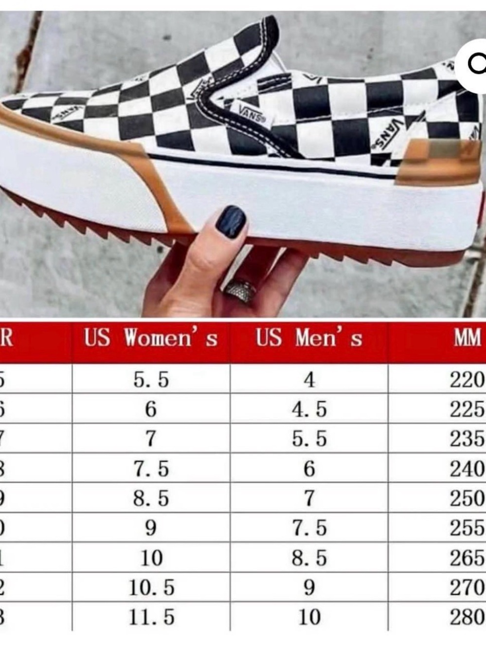 Vans Women’s Checkerboard Platform Slip-On - Black & White